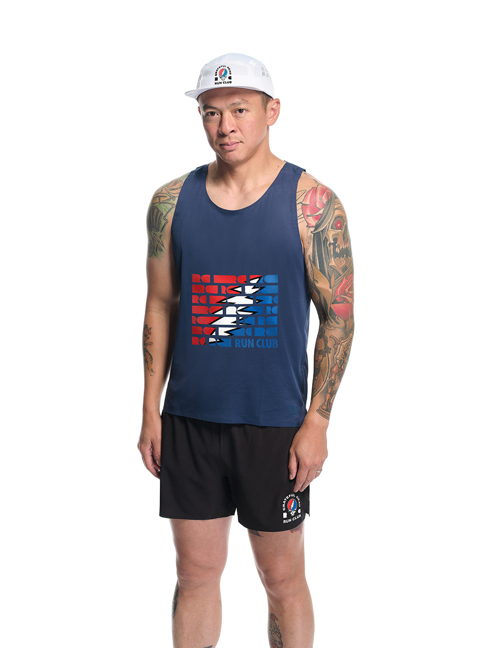 Men's Prevail Singlet Navy Bolt Logo