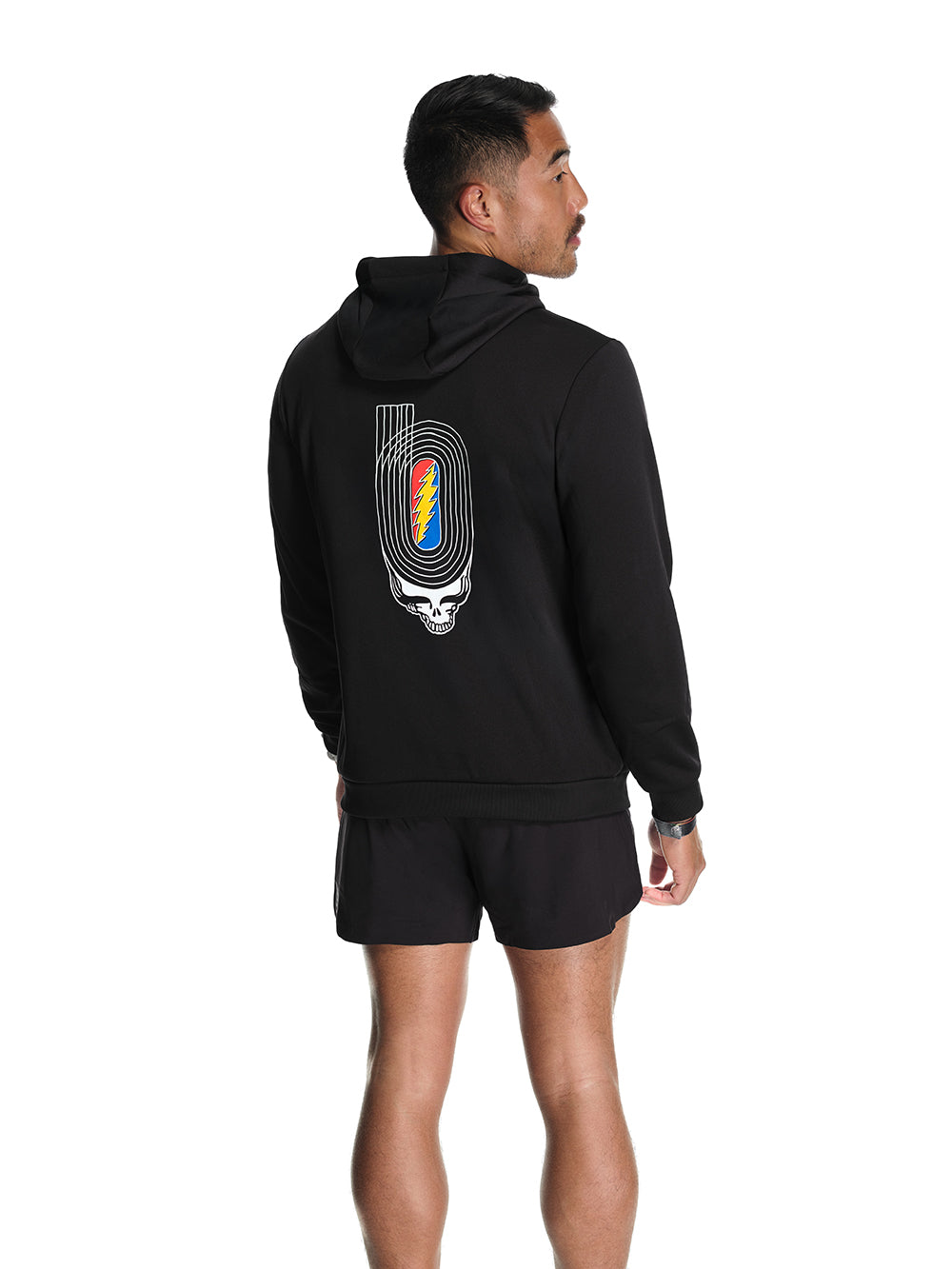 Men's Renew Hoodie Black Track Logo