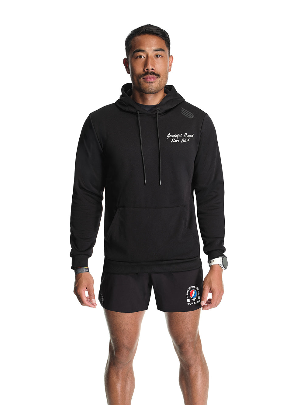 Men's Renew Hoodie Black Track Logo