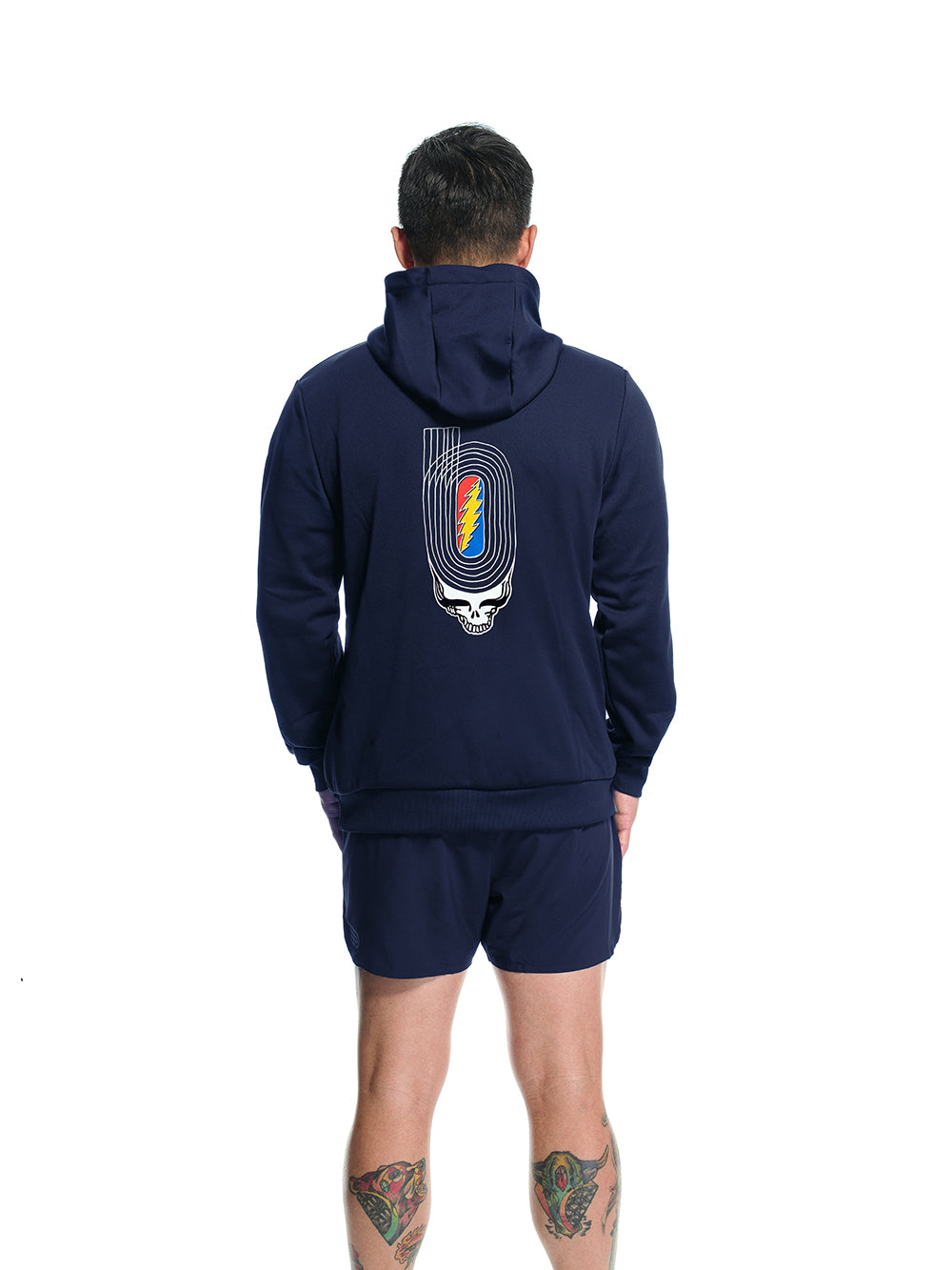 Men's Renew Hoodie Navy Track Logo