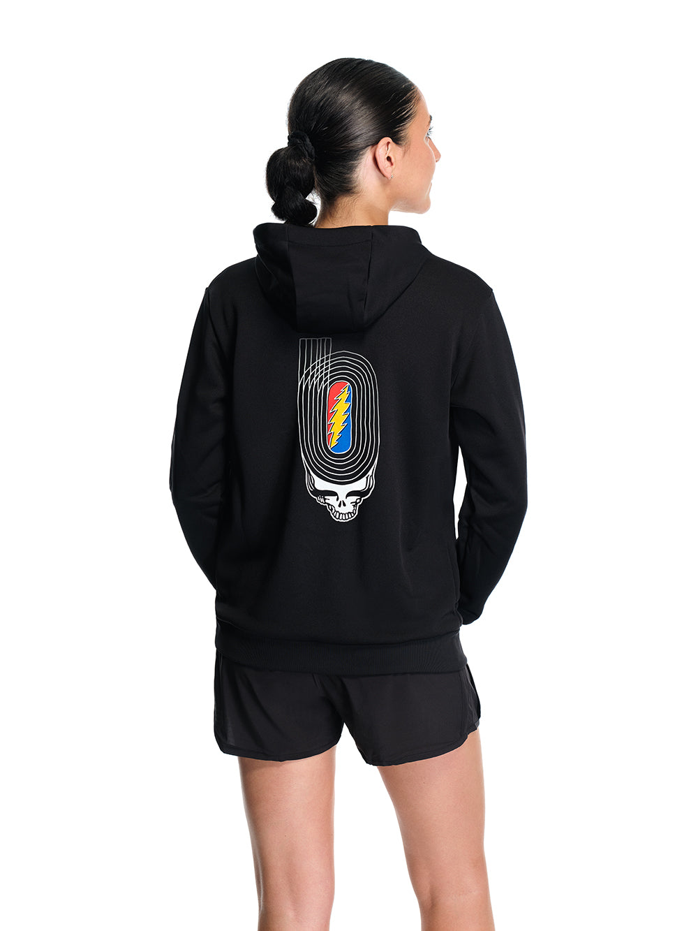 Women's Renew Hoodie Black Track Logo