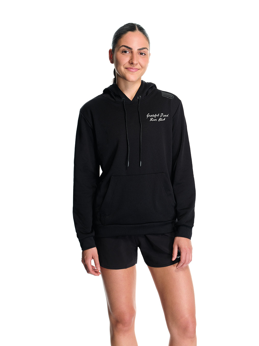 Women's Renew Hoodie Black Track Logo