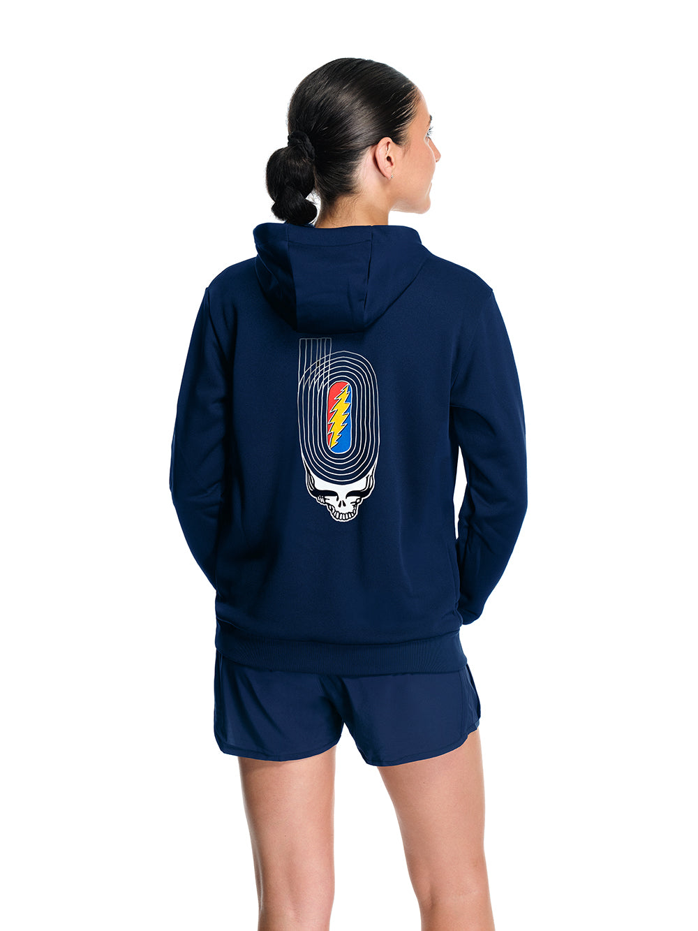 Women's Renew Hoodie Navy Track Logo