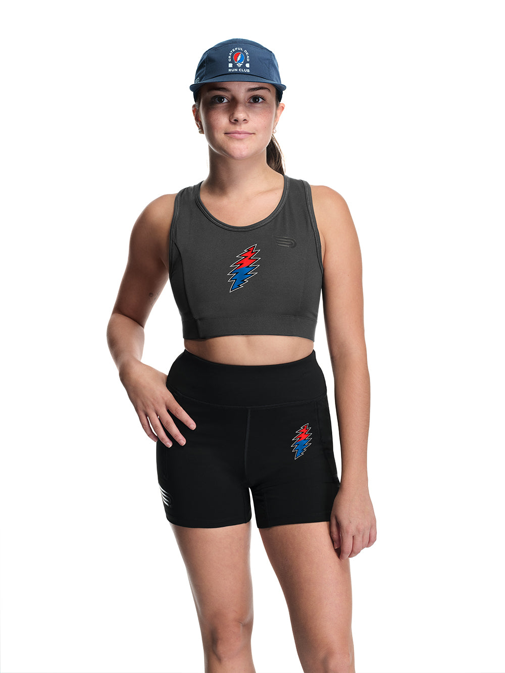 Women's Sustain Long Line Crop Bra Black